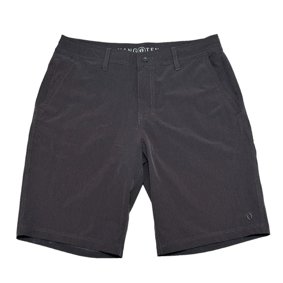 Men's Hang Ten 32 Medium Khakis Chino Black Shorts Hybrid Casual Stretch Golf - Picture 3 of 11